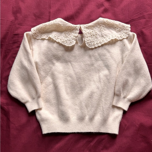 Zara Baby Crochet Collared Sweater Cream 12-18m - Picture 5 of 6